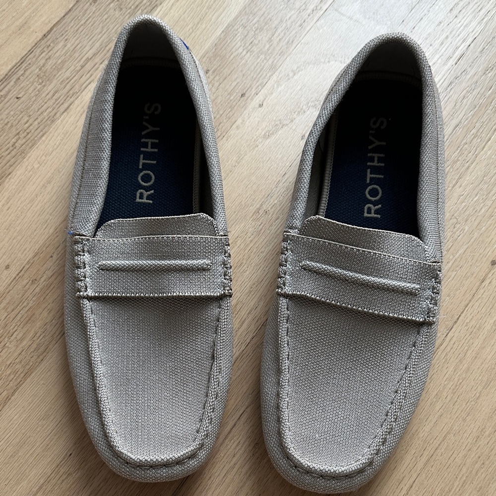 Rothy's Men's Light Gray Slip-On Loafers